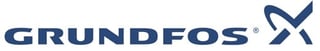 Grundfos company logo in dark blue with arrow symbol