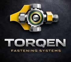 TOROEN fastening systems logo featuring a yellow and silver metallic bolt design on dark background