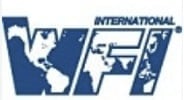 WFT International logo featuring blue stylized letters and map elements