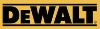 DeWalt logo, black text on yellow background with registered trademark symbol