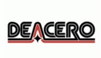 Deacero company logo featuring black text with red accent bar and geometric design element