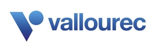 Vallourec company logo with blue geometric shape and circle next to company name in blue text
