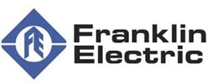 Franklin Electric logo with blue diamond shape and company name in black text